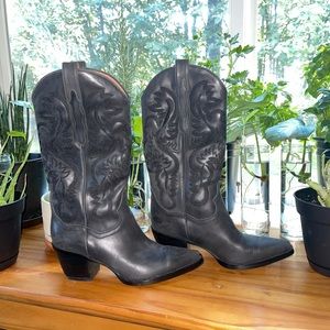 Jeffrey Campbell Black Dagget Boots Cowboy 8